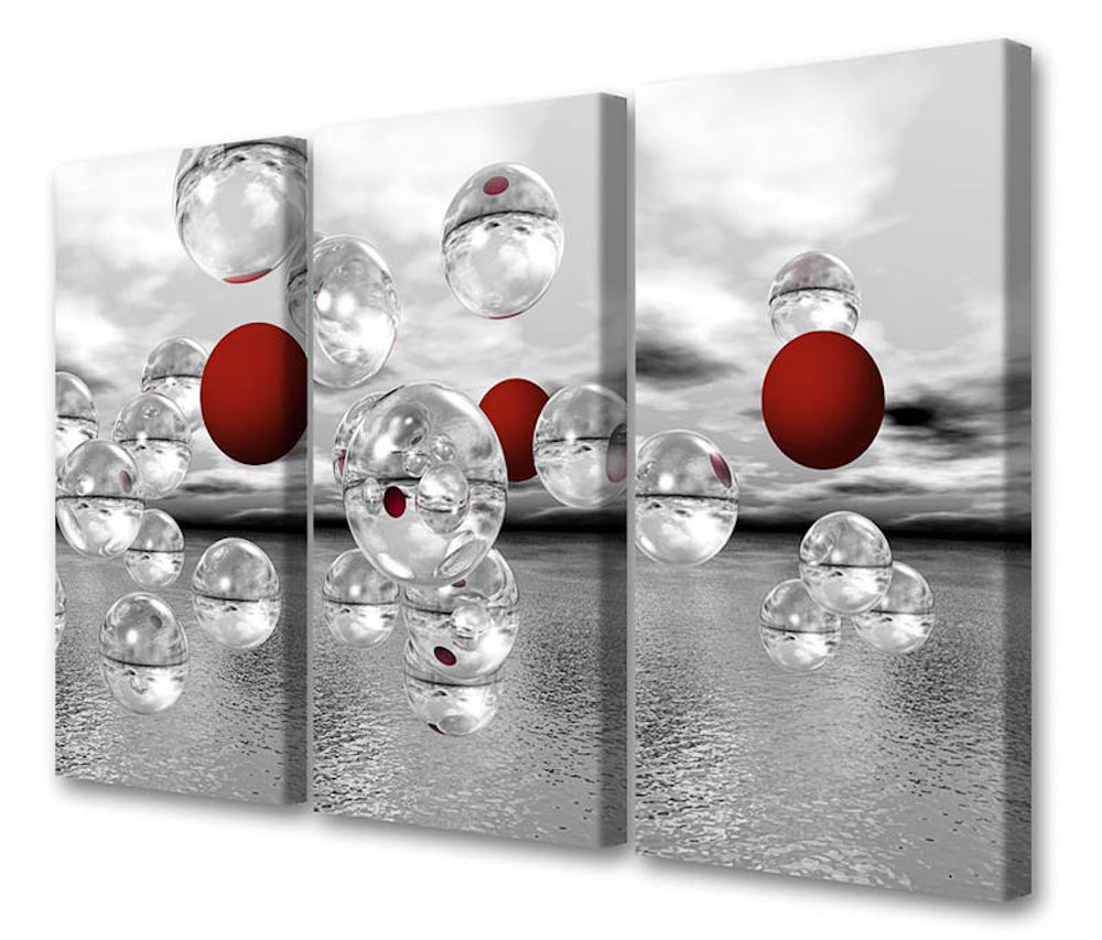 Crimson Spheres Triptpych, Limited Edition - Exclusive