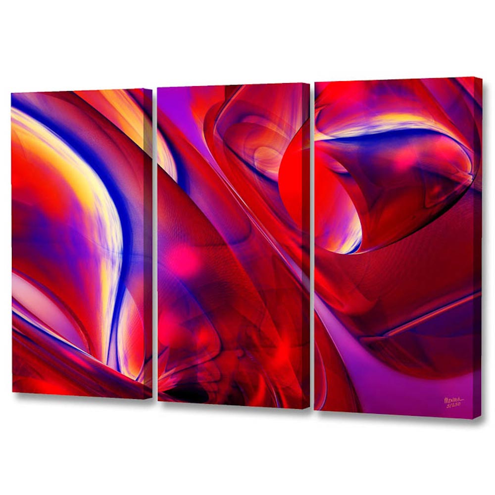 Red Swirls Triptych, Limited Edition - Exclusive