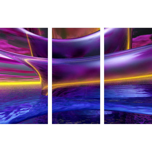 Purple Waves Triptych, Limited Edition - Exclusive