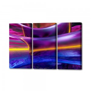 Purple Waves Triptych