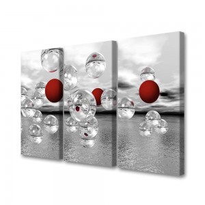 Crimson Spheres Triptpych